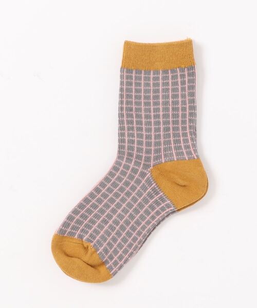 LOWRYS FARM（ローリーズファーム）の「チェックソックス　260802（ソックス/靴下・キッズ・ライトブルー/ベージュ/グレー/イエロー/オレンジ/ブルー・MEDIUM/LARGE）」の10枚目の写真