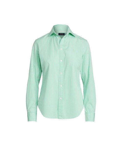 POLO RALPH LAUREN（ポロ ラルフ ローレン）の「クラシック フィット ストライプド コットン シャツ（シャツ/ブラウス・レディース・グリーン・2/0/4/6/8/00）」の2枚目の写真