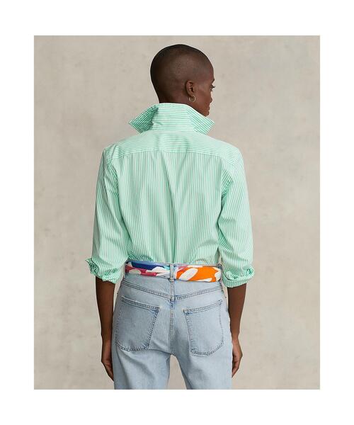 POLO RALPH LAUREN（ポロ ラルフ ローレン）の「クラシック フィット ストライプド コットン シャツ（シャツ/ブラウス・レディース・グリーン・2/0/4/6/8/00）」の4枚目の写真