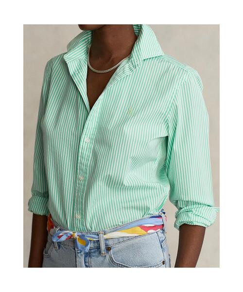 POLO RALPH LAUREN（ポロ ラルフ ローレン）の「クラシック フィット ストライプド コットン シャツ（シャツ/ブラウス・レディース・グリーン・2/0/4/6/8/00）」の5枚目の写真