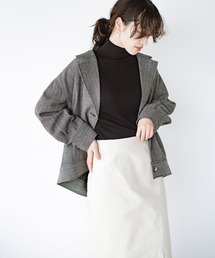 【φ】どんな日もはなまるにしてくれる。ほどよい華やぎで合わせるものに迷わず華奢見せにもこだわって仕立てたヘリンボーンジャケット