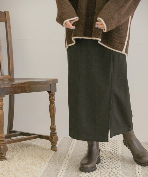 ITEMS URBANRESEARCH(アイテムズ アーバンリサーチ)の「ウールライクペンシルスカート(スカート・レディース・ブラック/カーキ/ベージュ系その他・FREE)」の5枚目の写真