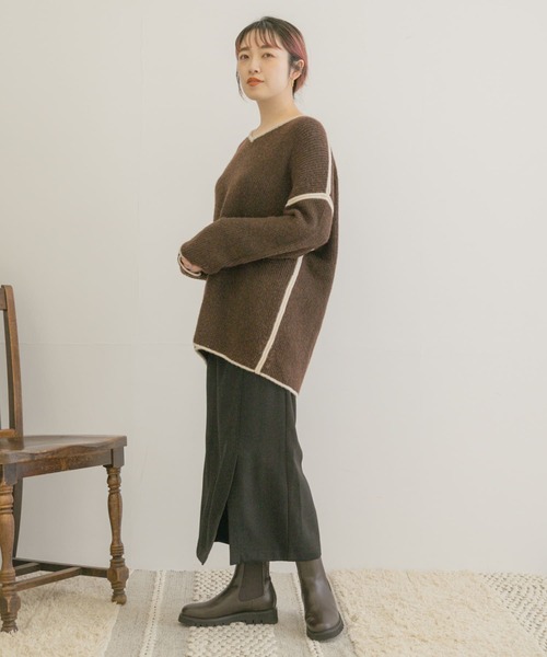 ITEMS URBANRESEARCH(アイテムズ アーバンリサーチ)の「ウールライクペンシルスカート(スカート・レディース・ブラック/カーキ/ベージュ系その他・FREE)」の7枚目の写真