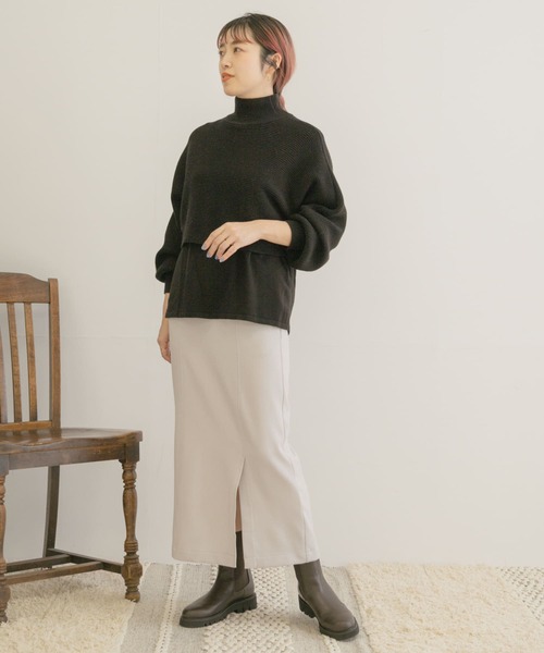ITEMS URBANRESEARCH(アイテムズ アーバンリサーチ)の「ウールライクペンシルスカート(スカート・レディース・ブラック/カーキ/ベージュ系その他・FREE)」の12枚目の写真