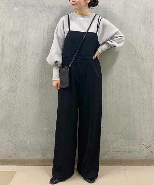 BEARDSLEY（ビアズリー）の「袖のリブが長めでふんわり上品 ダンボールプルオーバー（Tシャツ/カットソー・レディース・ライトグレー/ブラック/ホワイト・FREE）」の3枚目の写真