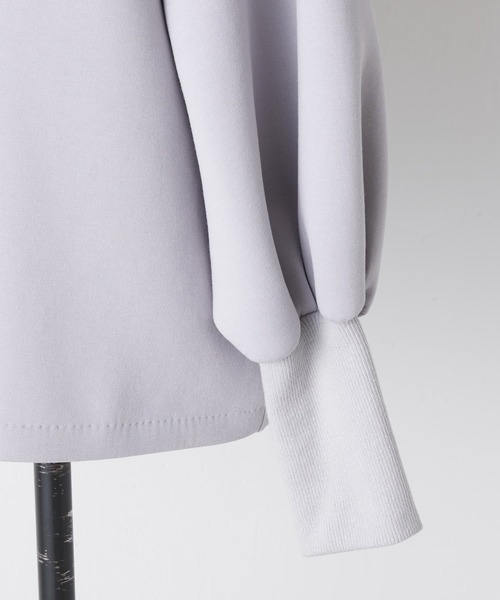 BEARDSLEY（ビアズリー）の「袖のリブが長めでふんわり上品 ダンボールプルオーバー（Tシャツ/カットソー・レディース・ライトグレー/ブラック/ホワイト・FREE）」の12枚目の写真