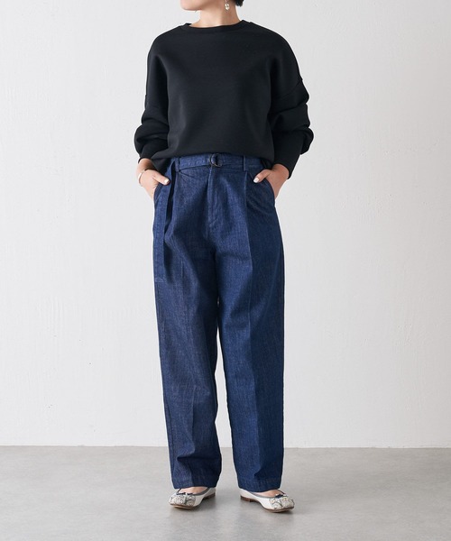 BEARDSLEY（ビアズリー）の「袖のリブが長めでふんわり上品 ダンボールプルオーバー（Tシャツ/カットソー・レディース・ライトグレー/ブラック/ホワイト・FREE）」の4枚目の写真