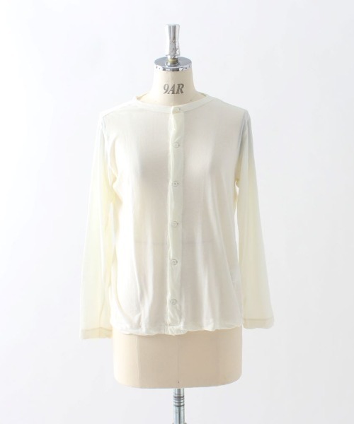 ORCIVAL(オーシバル)の「ORCIVAL/オーシバル ボイルジャージーカーディガンVOILE JIERSEY CARDIGAN OR-C0074VLT(カーディガン/ボレロ・レディース・チャコールグレー/ダークブラウン/オフホワイト・1)」の5枚目の写真