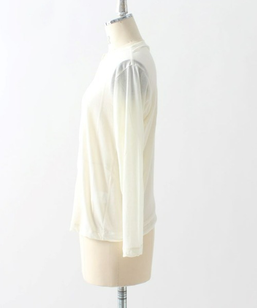 ORCIVAL(オーシバル)の「ORCIVAL/オーシバル ボイルジャージーカーディガンVOILE JIERSEY CARDIGAN OR-C0074VLT(カーディガン/ボレロ・レディース・チャコールグレー/ダークブラウン/オフホワイト・1)」の6枚目の写真