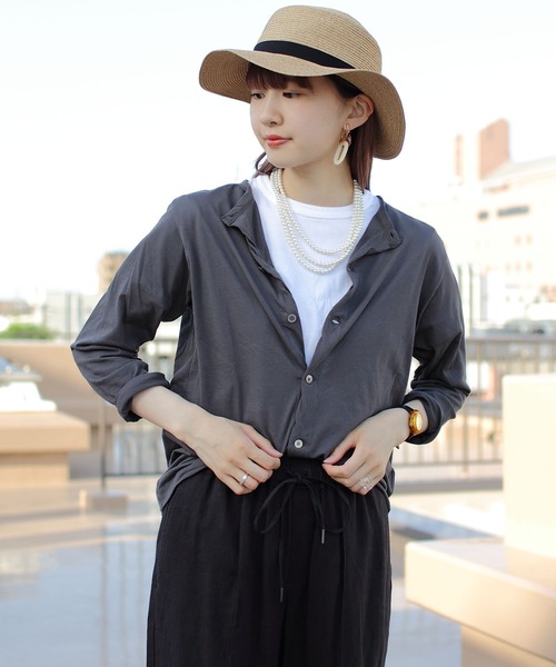 ORCIVAL(オーシバル)の「ORCIVAL/オーシバル ボイルジャージーカーディガンVOILE JIERSEY CARDIGAN OR-C0074VLT(カーディガン/ボレロ・レディース・チャコールグレー/ダークブラウン/オフホワイト・1)」の17枚目の写真