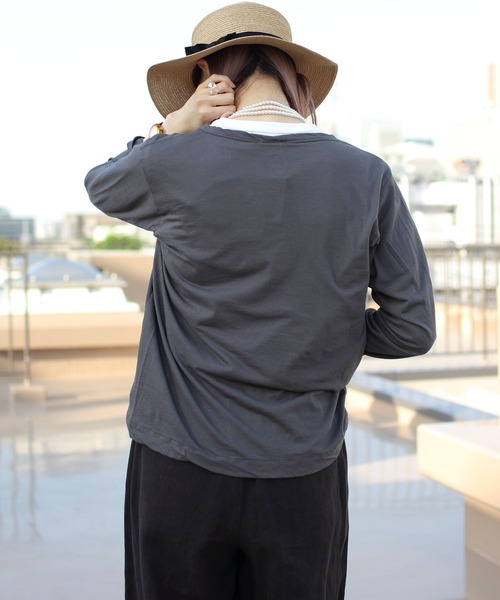ORCIVAL(オーシバル)の「ORCIVAL/オーシバル ボイルジャージーカーディガンVOILE JIERSEY CARDIGAN OR-C0074VLT(カーディガン/ボレロ・レディース・チャコールグレー/ダークブラウン/オフホワイト・1)」の18枚目の写真