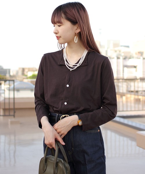 ORCIVAL(オーシバル)の「ORCIVAL/オーシバル ボイルジャージーカーディガンVOILE JIERSEY CARDIGAN OR-C0074VLT(カーディガン/ボレロ・レディース・チャコールグレー/ダークブラウン/オフホワイト・1)」の21枚目の写真