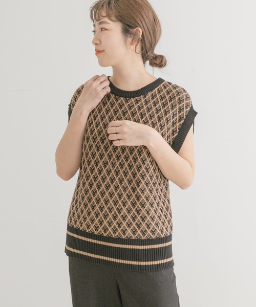 ITEMS URBANRESEARCH(アイテムズ アーバンリサーチ)の「ガラニットベスト(ベスト・レディース・ネイビー/カーキ/ブラウン・FREE)」の3枚目の写真