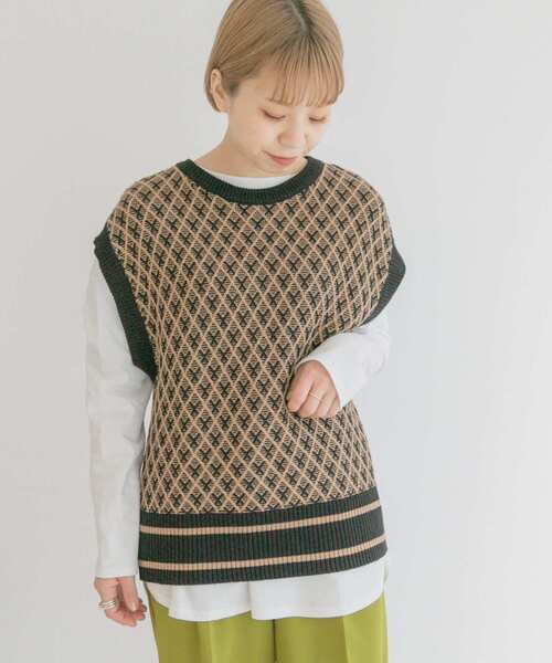 ITEMS URBANRESEARCH(アイテムズ アーバンリサーチ)の「ガラニットベスト(ベスト・レディース・ネイビー/カーキ/ブラウン・FREE)」の22枚目の写真
