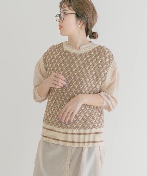 ITEMS URBANRESEARCH(アイテムズ アーバンリサーチ)の「ガラニットベスト(ベスト・レディース・ネイビー/カーキ/ブラウン・FREE)」の11枚目の写真