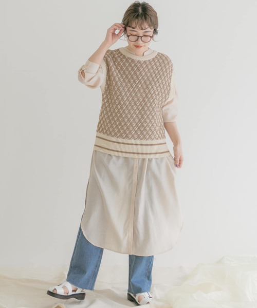 ITEMS URBANRESEARCH(アイテムズ アーバンリサーチ)の「ガラニットベスト(ベスト・レディース・ネイビー/カーキ/ブラウン・FREE)」の8枚目の写真