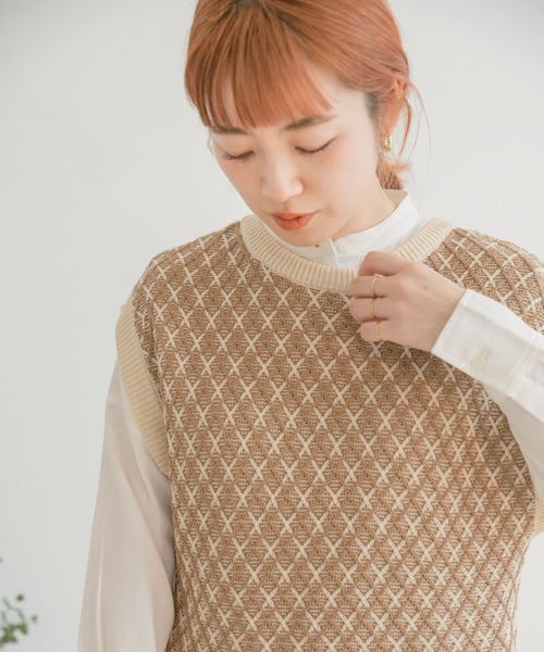 ITEMS URBANRESEARCH(アイテムズ アーバンリサーチ)の「ガラニットベスト(ベスト・レディース・ネイビー/カーキ/ブラウン・FREE)」の4枚目の写真