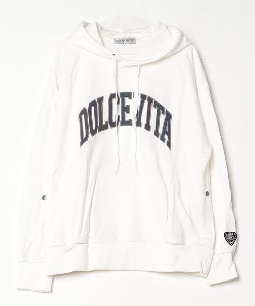 Buffalo Bobs(バッファローボブズ)の「AFA HOODIE-ROSE(AFA フーディー-ローズ)ルーズシルエット プルオーバー パーカー(パーカー・メンズ・グレー/ホワイト/ブラック・1-2/2-3)」の1枚目の写真
