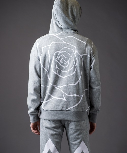 Buffalo Bobs(バッファローボブズ)の「AFA HOODIE-ROSE(AFA フーディー-ローズ)ルーズシルエット プルオーバー パーカー(パーカー・メンズ・グレー/ホワイト/ブラック・1-2/2-3)」の12枚目の写真