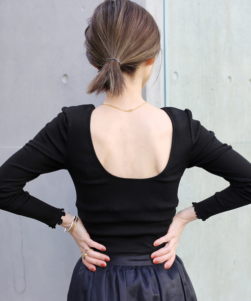 VERMEIL par iena（ヴェルメイユパーイエナ）の「【HAKUJI/ハクジ】Supima Silk mix ロングスリーブプルオーバー◆（Tシャツ/カットソー・レディース・ブラック/パープル・FREE）」の22枚目の写真
