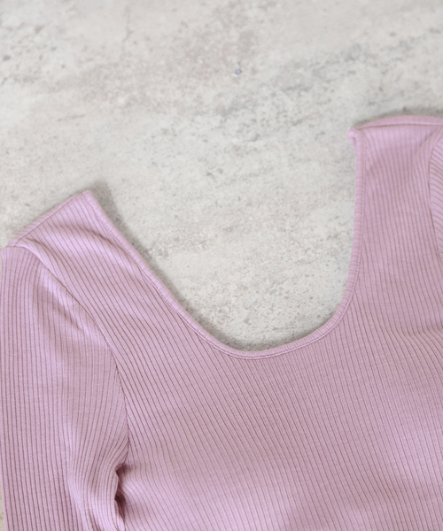 VERMEIL par iena（ヴェルメイユパーイエナ）の「【HAKUJI/ハクジ】Supima Silk mix ロングスリーブプルオーバー◆（Tシャツ/カットソー・レディース・ブラック/パープル・FREE）」の5枚目の写真