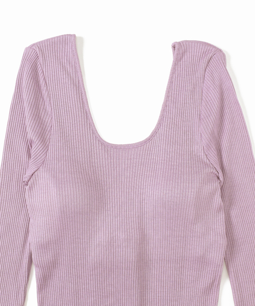 VERMEIL par iena（ヴェルメイユパーイエナ）の「【HAKUJI/ハクジ】Supima Silk mix ロングスリーブプルオーバー◆（Tシャツ/カットソー・レディース・ブラック/パープル・FREE）」の8枚目の写真
