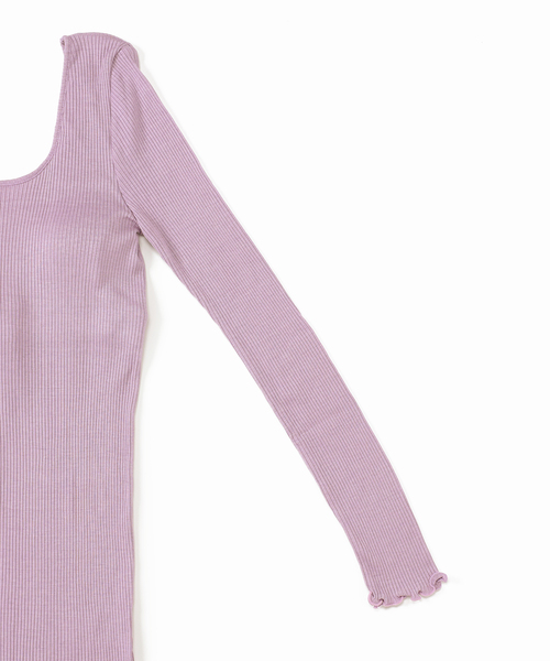 VERMEIL par iena（ヴェルメイユパーイエナ）の「【HAKUJI/ハクジ】Supima Silk mix ロングスリーブプルオーバー◆（Tシャツ/カットソー・レディース・ブラック/パープル・FREE）」の9枚目の写真
