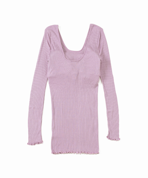 VERMEIL par iena（ヴェルメイユパーイエナ）の「【HAKUJI/ハクジ】Supima Silk mix ロングスリーブプルオーバー◆（Tシャツ/カットソー・レディース・ブラック/パープル・FREE）」の12枚目の写真