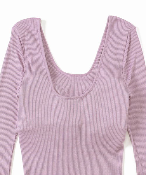 VERMEIL par iena（ヴェルメイユパーイエナ）の「【HAKUJI/ハクジ】Supima Silk mix ロングスリーブプルオーバー◆（Tシャツ/カットソー・レディース・ブラック/パープル・FREE）」の13枚目の写真