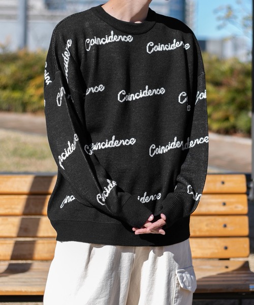 PairPair（ペアペア）の「英字ロゴニット(ユニセックス)（ニット/セーター・レディース・モカ/ブラック・FREE）」の2枚目の写真