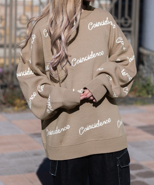 PairPair（ペアペア）の「英字ロゴニット(ユニセックス)（ニット/セーター・レディース・モカ/ブラック・FREE）」の7枚目の写真