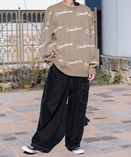 PairPair（ペアペア）の「英字ロゴニット(ユニセックス)（ニット/セーター・レディース・モカ/ブラック・FREE）」の14枚目の写真