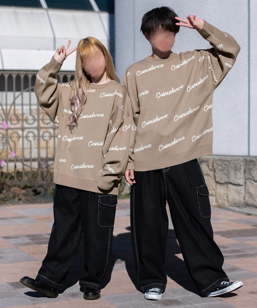 PairPair（ペアペア）の「英字ロゴニット(ユニセックス)（ニット/セーター・レディース・モカ/ブラック・FREE）」の16枚目の写真