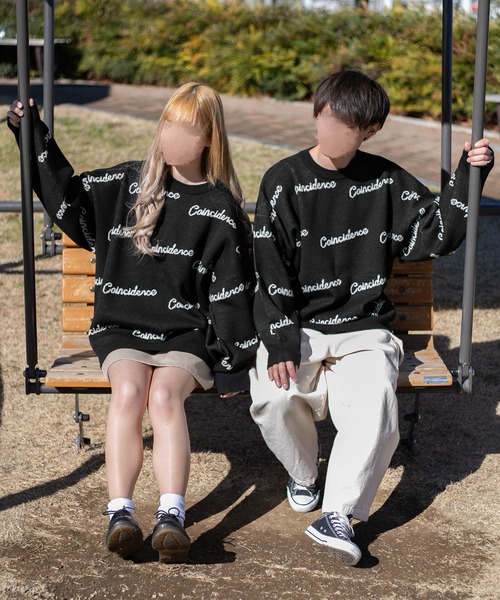 PairPair（ペアペア）の「英字ロゴニット(ユニセックス)（ニット/セーター・レディース・モカ/ブラック・FREE）」の6枚目の写真