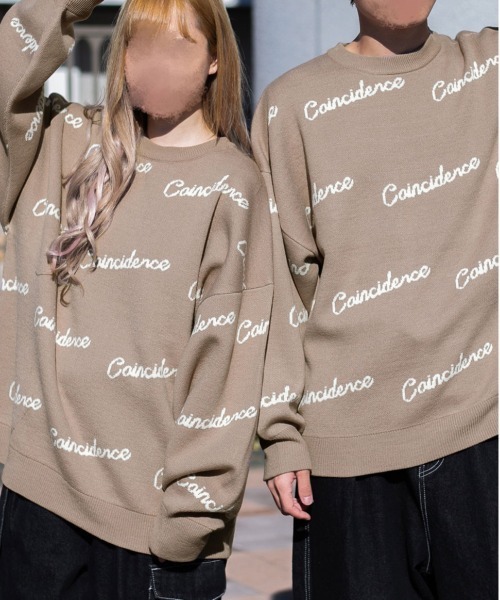 PairPair（ペアペア）の「英字ロゴニット(ユニセックス)（ニット/セーター・レディース・モカ/ブラック・FREE）」の5枚目の写真