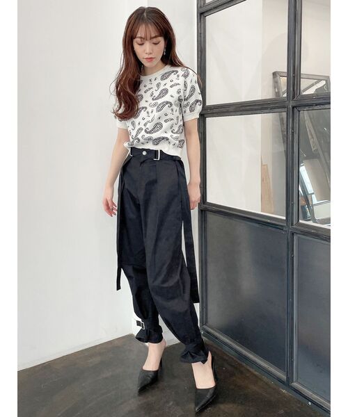 GYDA（ジェイダ）の「【セットアップ着用可】サイドロングベルトデザインパンツ（スラックス・レディース・ブラック/ベージュ・FREE）」の15枚目の写真