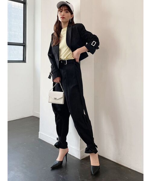 GYDA（ジェイダ）の「【セットアップ着用可】サイドロングベルトデザインパンツ（スラックス・レディース・ブラック/ベージュ・FREE）」の19枚目の写真