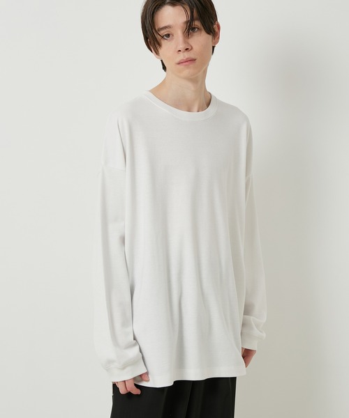 JUNRED（ジュンレッド）の「リサイクルポンチロングTシャツ（Tシャツ/カットソー・メンズ・ホワイト/チャコールグレー/ライトグレー/グリーン・S/M/L）」の2枚目の写真