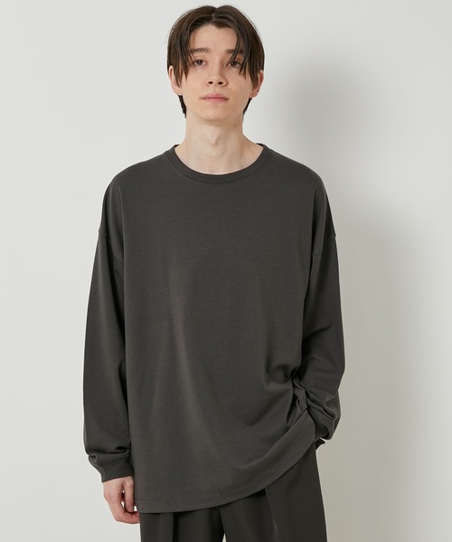 JUNRED（ジュンレッド）の「リサイクルポンチロングTシャツ（Tシャツ/カットソー・メンズ・ホワイト/チャコールグレー/ライトグレー/グリーン・S/M/L）」の3枚目の写真