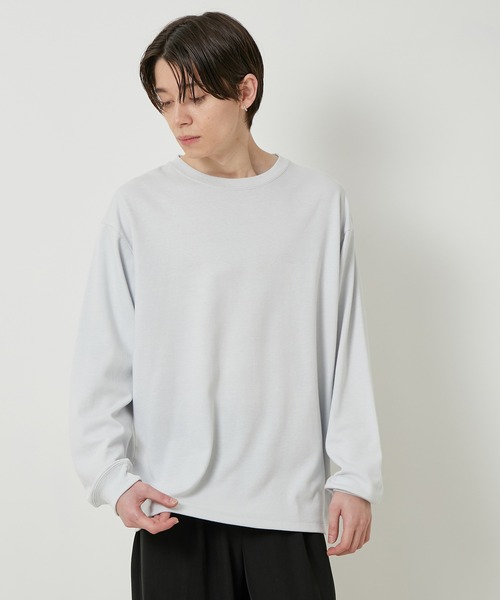 JUNRED（ジュンレッド）の「リサイクルポンチロングTシャツ（Tシャツ/カットソー・メンズ・ホワイト/チャコールグレー/ライトグレー/グリーン・S/M/L）」の8枚目の写真