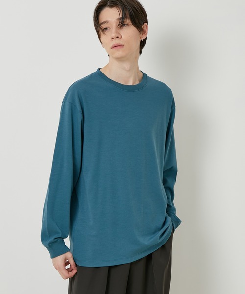 JUNRED（ジュンレッド）の「リサイクルポンチロングTシャツ（Tシャツ/カットソー・メンズ・ホワイト/チャコールグレー/ライトグレー/グリーン・S/M/L）」の12枚目の写真