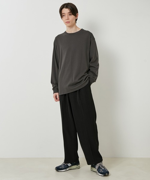 JUNRED（ジュンレッド）の「リサイクルポンチロングTシャツ（Tシャツ/カットソー・メンズ・ホワイト/チャコールグレー/ライトグレー/グリーン・S/M/L）」の14枚目の写真