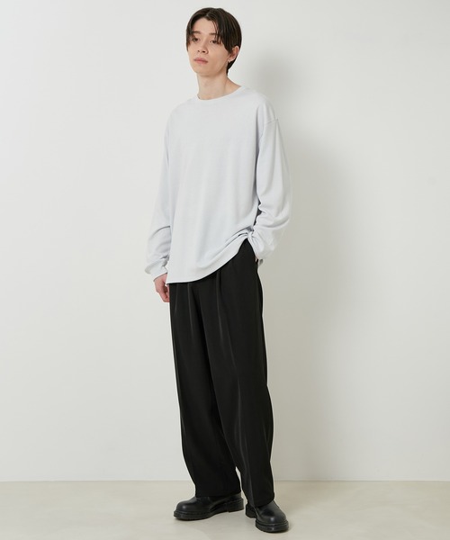 JUNRED（ジュンレッド）の「リサイクルポンチロングTシャツ（Tシャツ/カットソー・メンズ・ホワイト/チャコールグレー/ライトグレー/グリーン・S/M/L）」の16枚目の写真