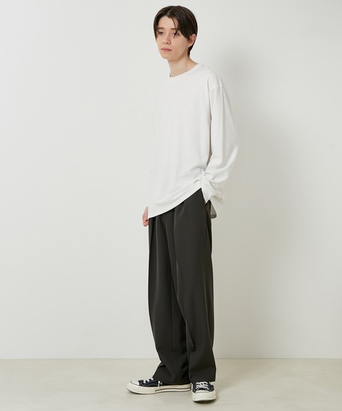 JUNRED（ジュンレッド）の「リサイクルポンチロングTシャツ（Tシャツ/カットソー・メンズ・ホワイト/チャコールグレー/ライトグレー/グリーン・S/M/L）」の18枚目の写真