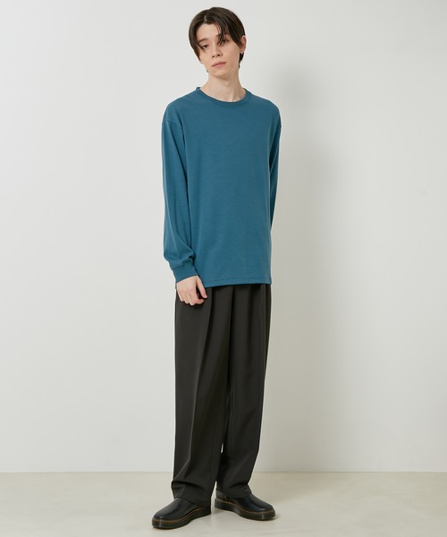 JUNRED（ジュンレッド）の「リサイクルポンチロングTシャツ（Tシャツ/カットソー・メンズ・ホワイト/チャコールグレー/ライトグレー/グリーン・S/M/L）」の19枚目の写真