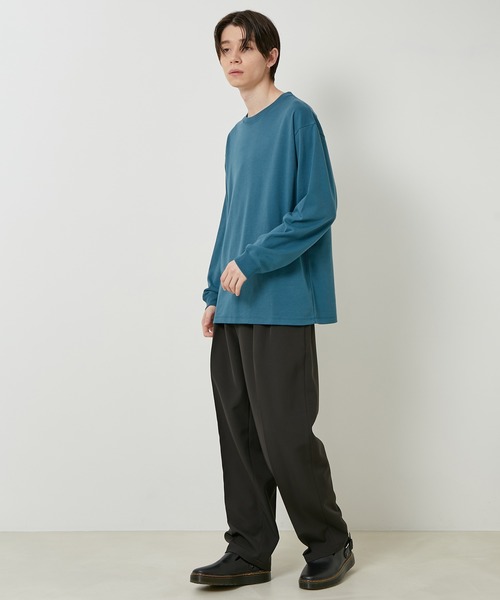 JUNRED（ジュンレッド）の「リサイクルポンチロングTシャツ（Tシャツ/カットソー・メンズ・ホワイト/チャコールグレー/ライトグレー/グリーン・S/M/L）」の20枚目の写真