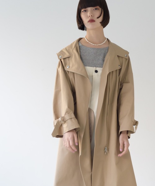 La SRIC（ラスリック）の「La SRIC / ライダースフードCT（その他アウター・レディース・ベージュ/カーキ・38）」の2枚目の写真