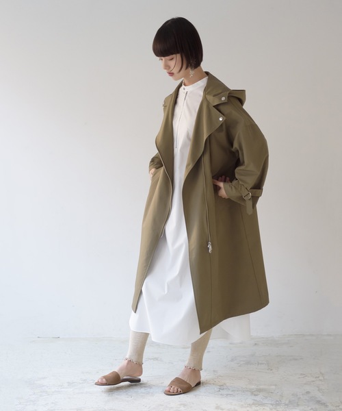 La SRIC（ラスリック）の「La SRIC / ライダースフードCT（その他アウター・レディース・ベージュ/カーキ・38）」の3枚目の写真