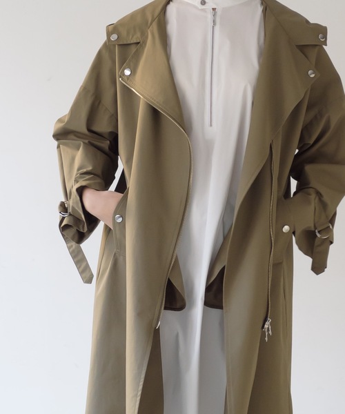 La SRIC（ラスリック）の「La SRIC / ライダースフードCT（その他アウター・レディース・ベージュ/カーキ・38）」の6枚目の写真
