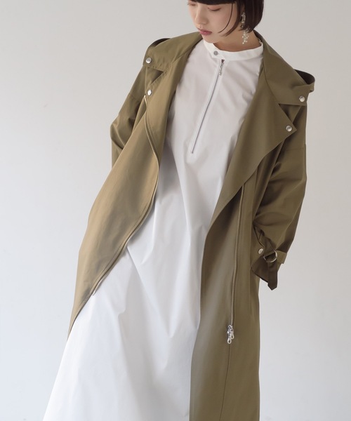 La SRIC（ラスリック）の「La SRIC / ライダースフードCT（その他アウター・レディース・ベージュ/カーキ・38）」の7枚目の写真